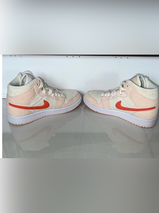 Nike Shoes - Sail/Orange Quartz/White/Orange Air Jordan 1 Mid SE 'Corduroy' Size 7.5